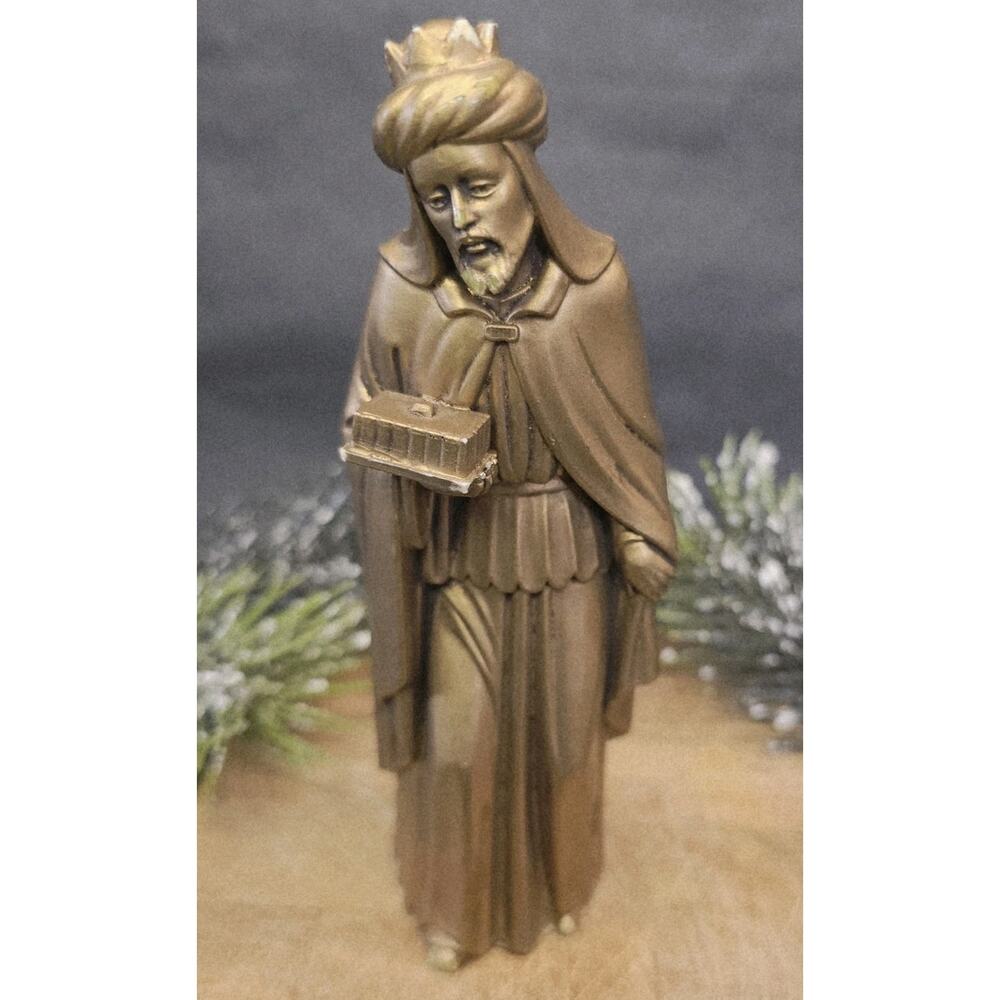 VINTAGE Gold Nativity Wise Man Magi King Figure By ARA Art Plastic Replacement